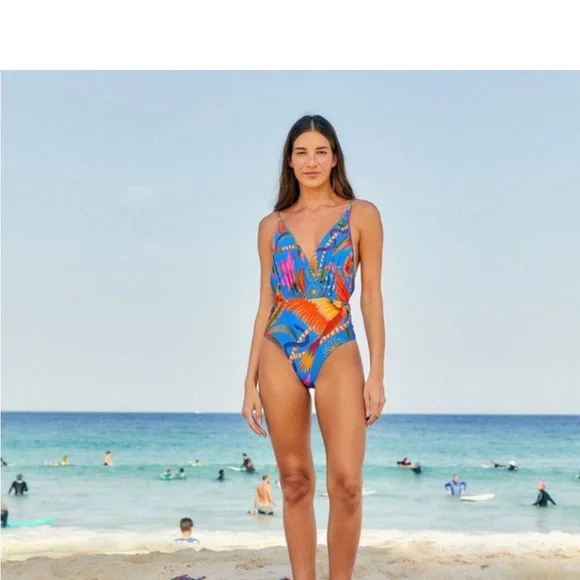 New FARM Rio Macaw Party One Piece Swimsuit - Picture 3 of 7